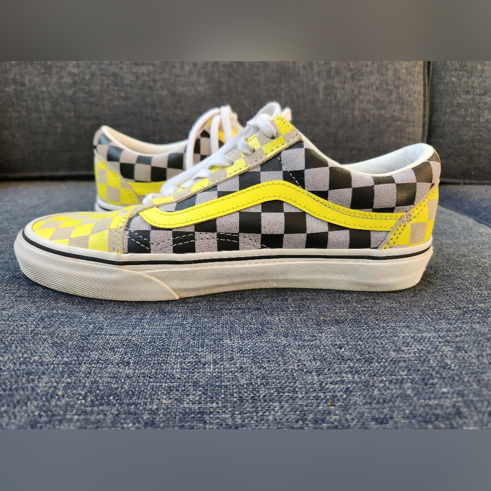 Vans Old Skool Checkered Yellow and Black Sneakers - Picture 2 of 9